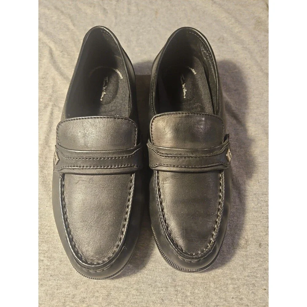 Thom McAn Men Black Leather Karl Penny Loafers Dress Shoes 7W Never Worn